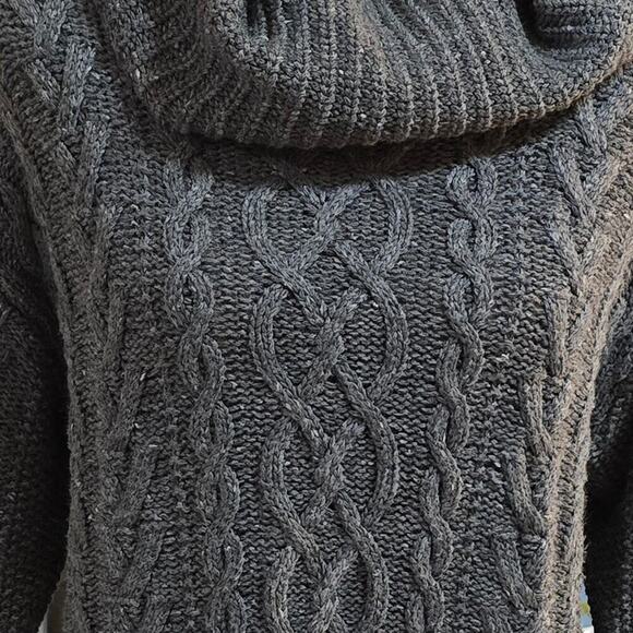 LRL Ralph Lauren Grey‎ Cowl Neck Cable Knit Classic Sweater Size Large New! - Picture 7 of 7